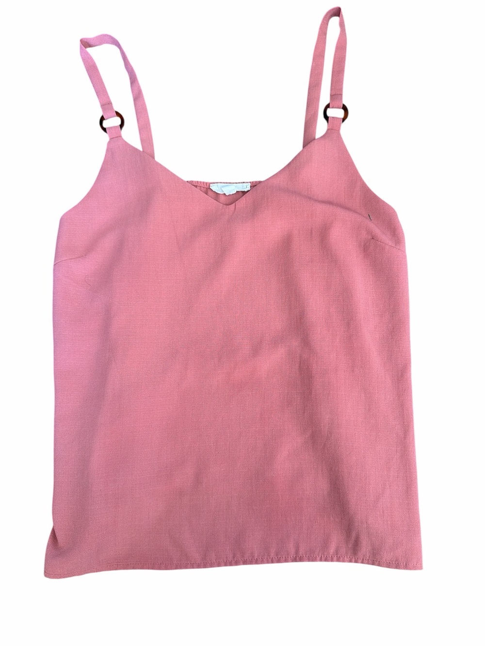 Women's Pink Sleeveless V-Neck Tank Top Layering Piece Fall Perfect M